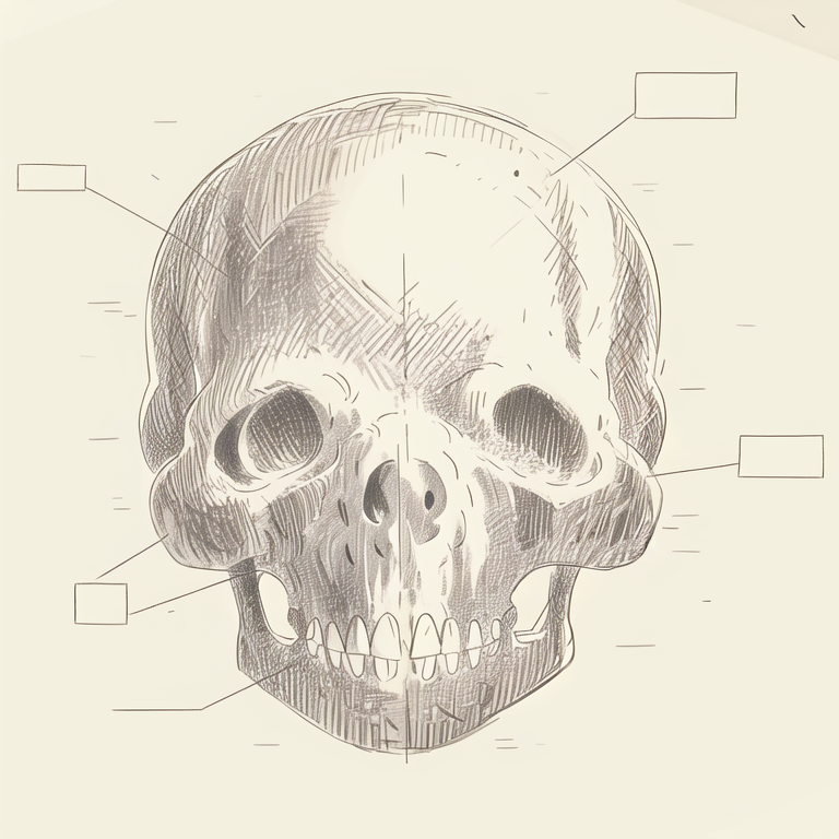 (masterpiece, best quality:1.1), (sketch:1.1), paper, no humans, (a skull:1.1), human skull